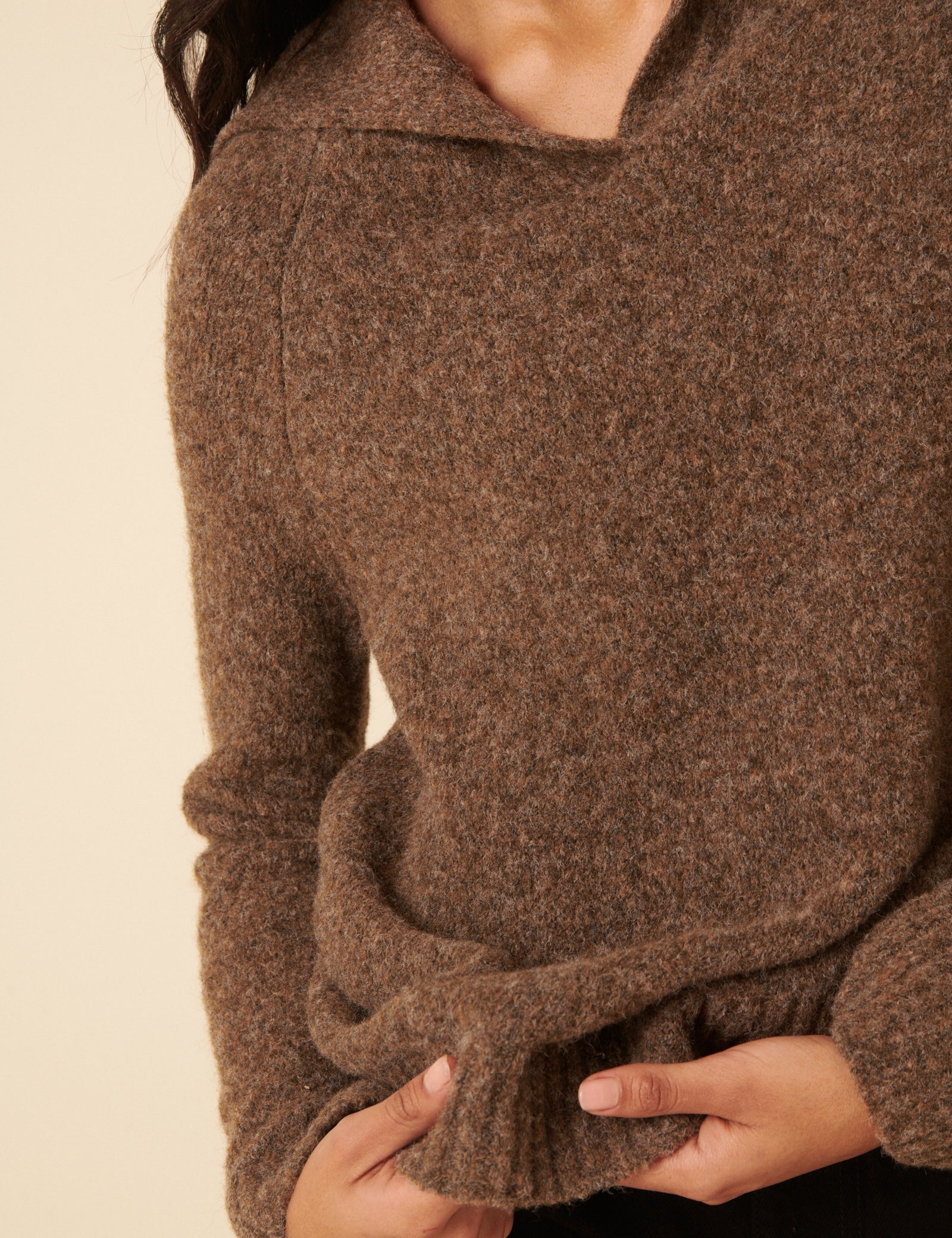 Brown Sailor Collar Relaxed Jumper