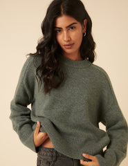 Green Wool Crew Neck Jumper