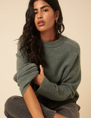 Green Wool Crew Neck Jumper