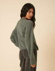 Green Wool Crew Neck Jumper