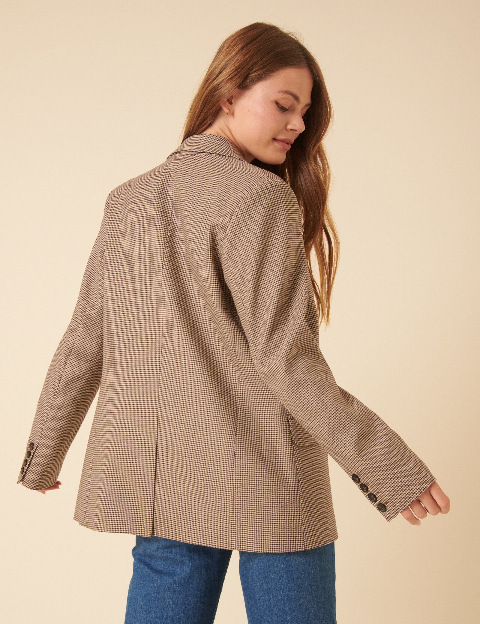 Beige Heritage Check Blazer