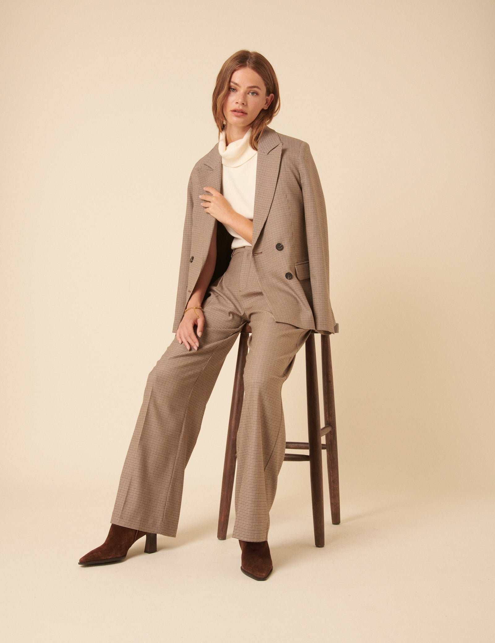 Brown Heritage Check Tailored Trousers