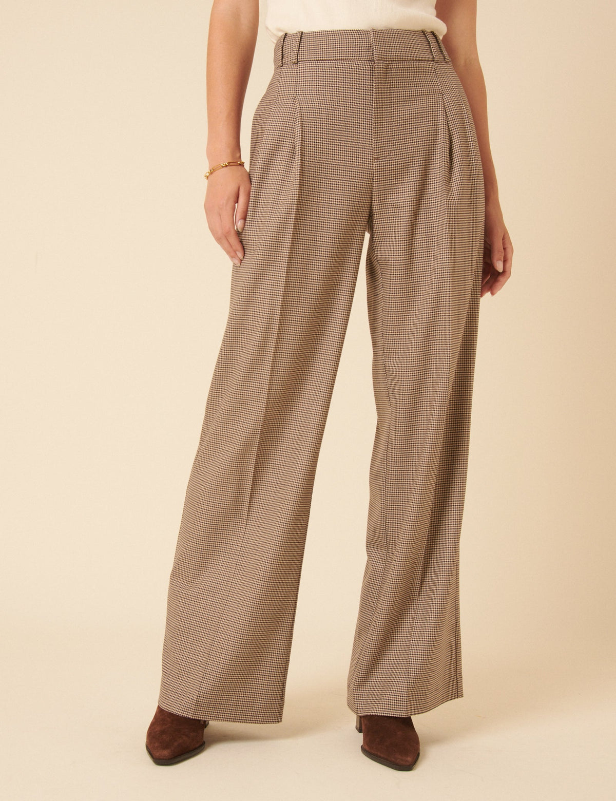 Brown Heritage Check Tailored Trousers