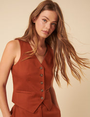 Burnt Orange Tailored Waistcoat
