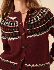 Burgundy Fair Isle Jumper