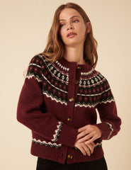 Burgundy Fair Isle Jumper