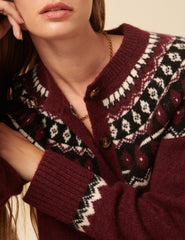 Burgundy Fair Isle Jumper