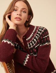 Burgundy Fair Isle Jumper