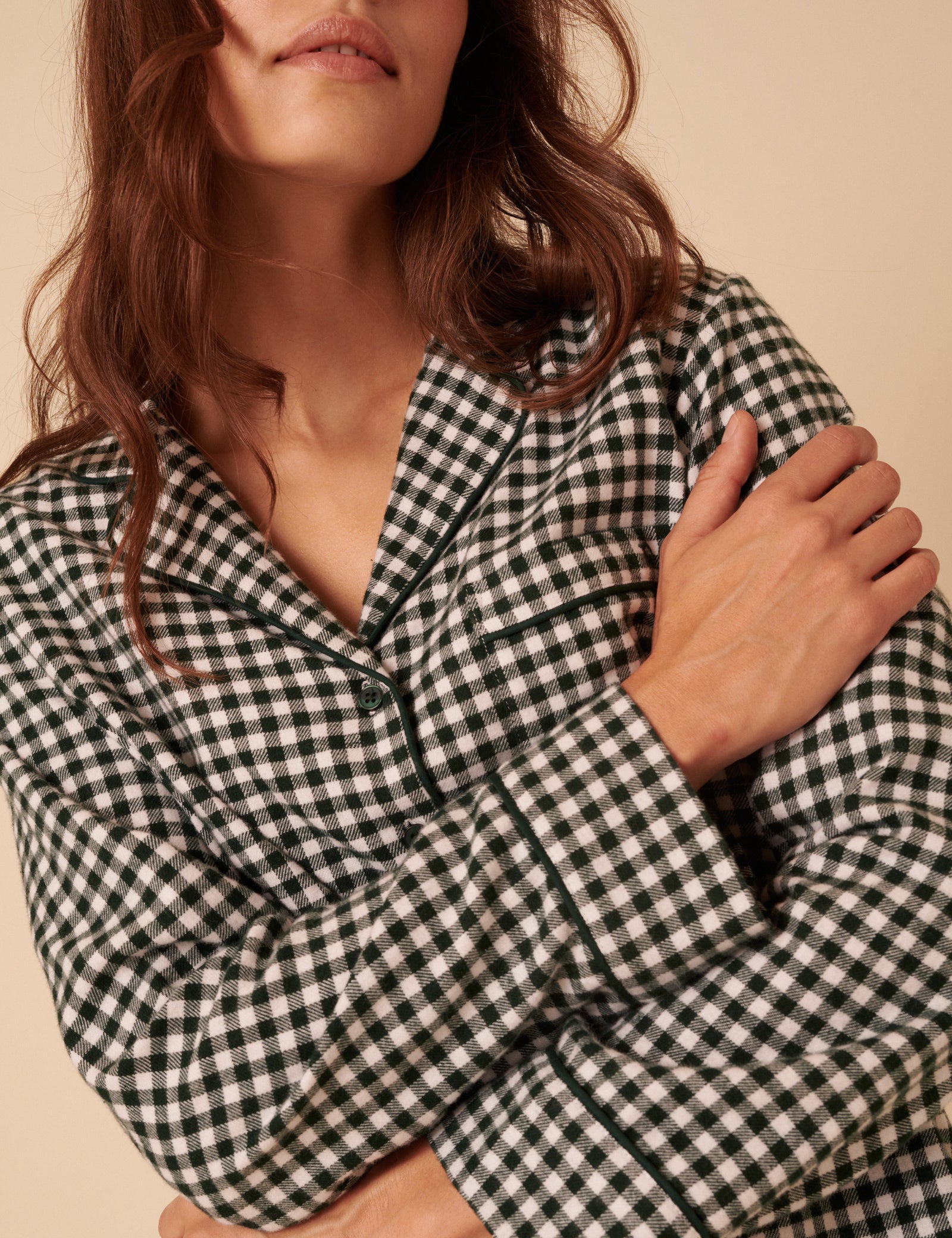 Forest Green Check Pyjama Top