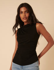Black Ruched Top