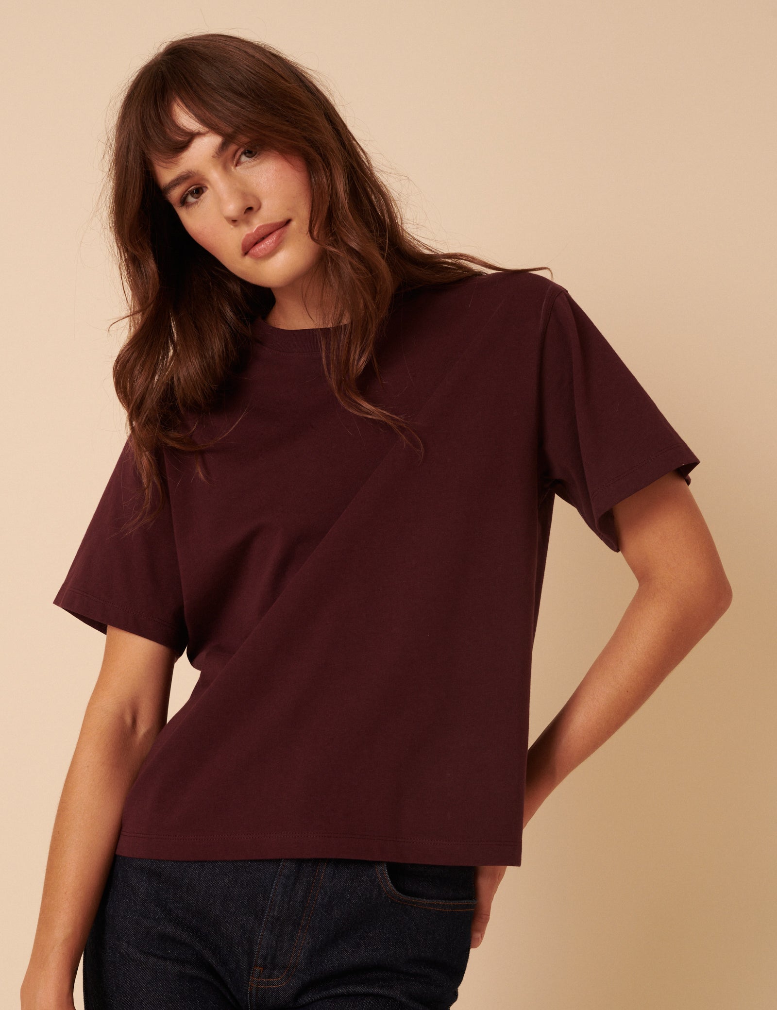 Burgundy Boxy T-Shirt