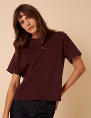 Burgundy Boxy T-Shirt