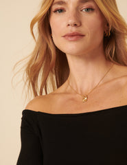 Black Long Sleeve Bardot Top