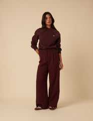 Burgundy Heart Embroidered Sweatshirt