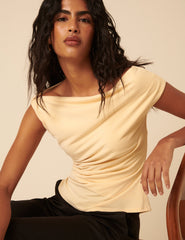 Butter Yellow Asymmetric Top
