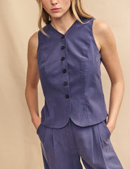 Blue Tailored Waistcoat