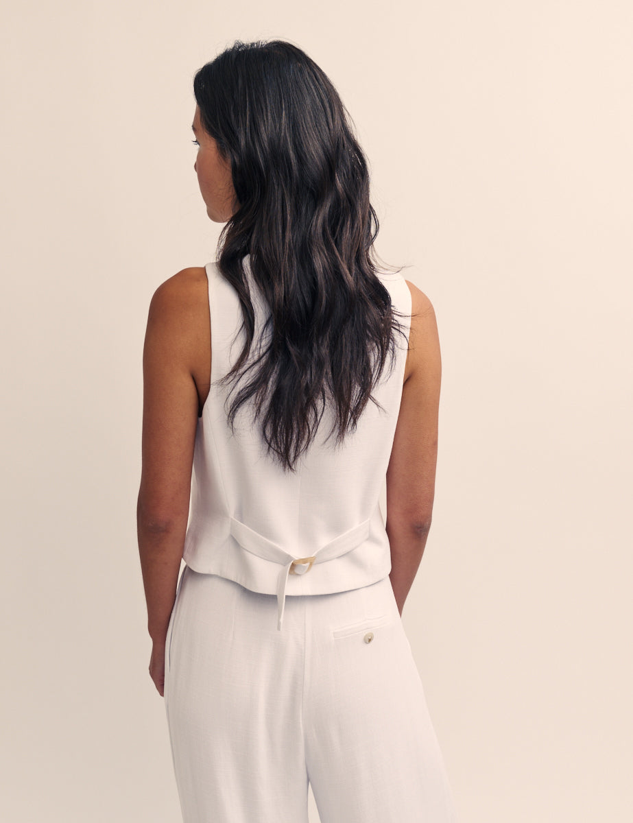 White Tailored Waistcoat