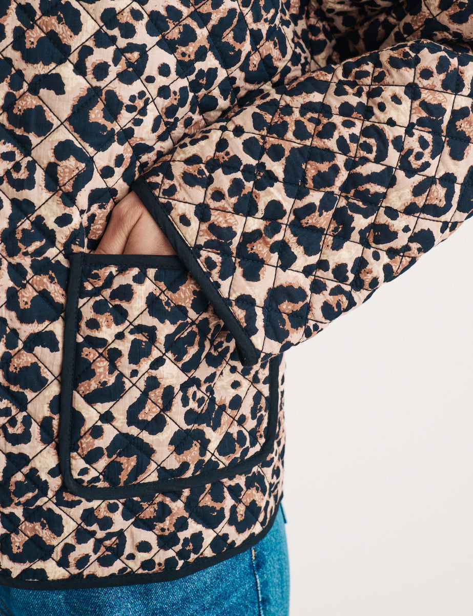 Leopard Print Quilted Jacket