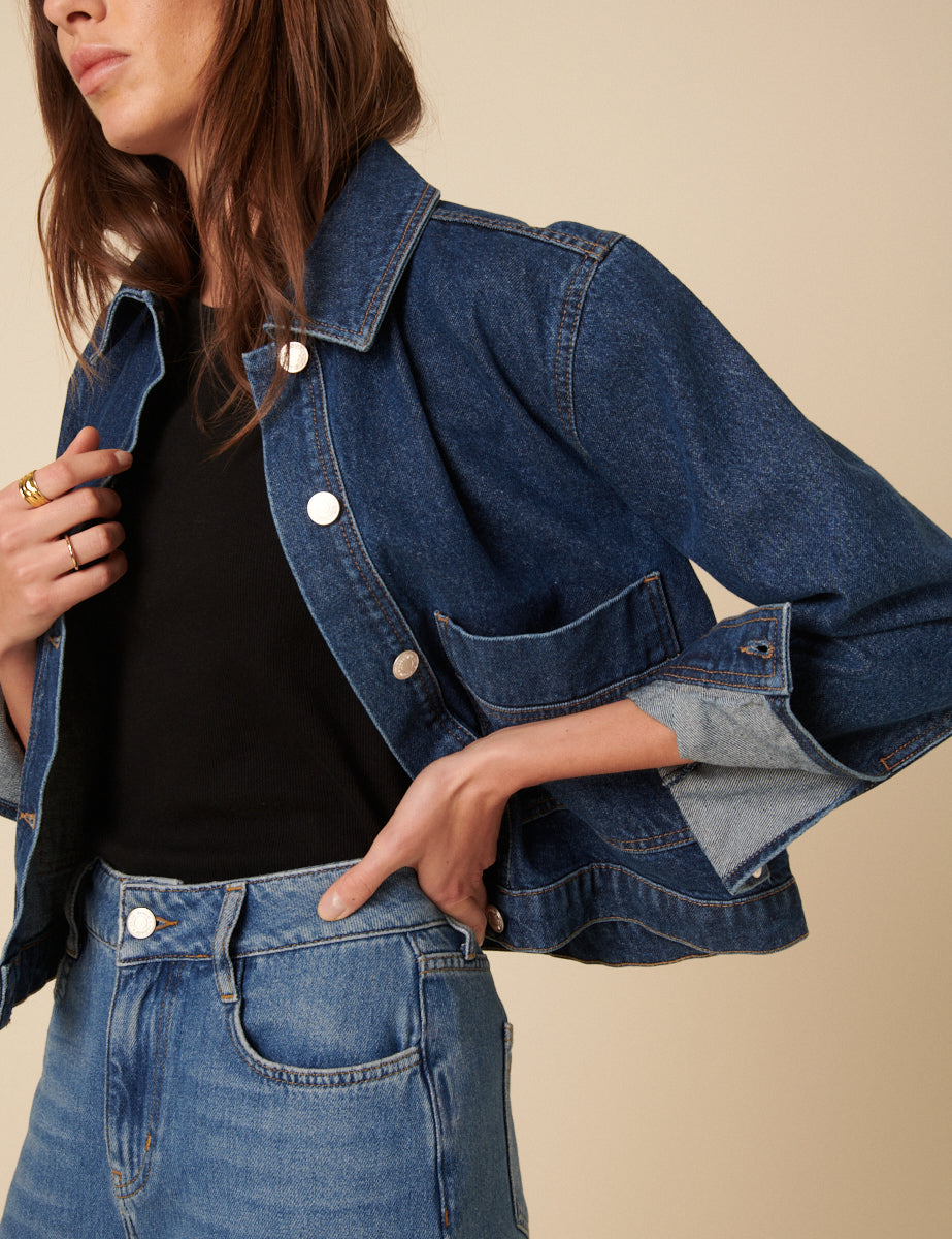Blue Boxy Denim Jacket