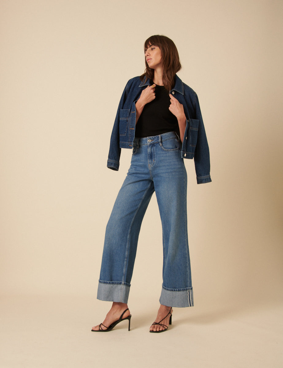 Blue Boxy Denim Jacket