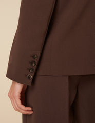 Chocolate Brown Double Breasted Relaxed Blazer