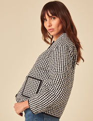 Black Gingham Reversible Quilted Jacket