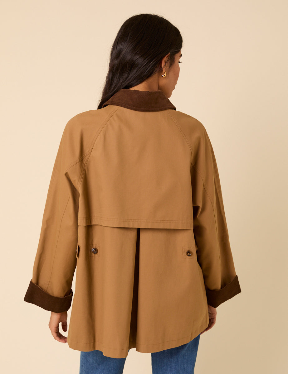 Camel Cord Detail Barn Jacket