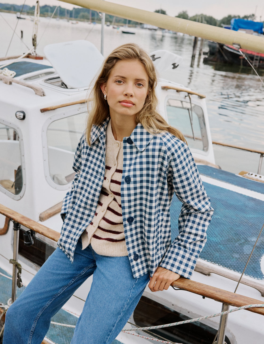 Blue Gingham Swing Jacket