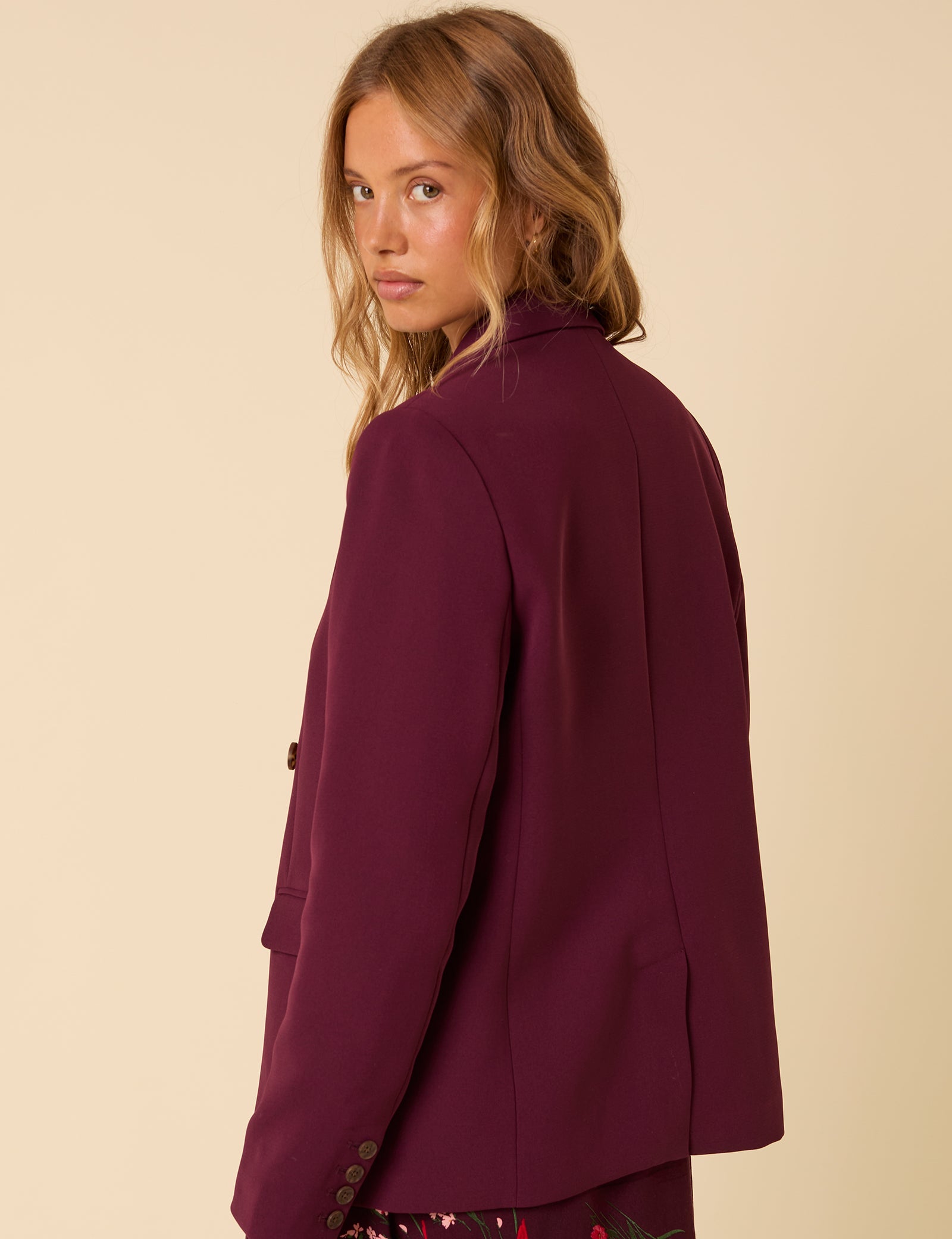 Deep Purple Double Breasted Tailored Blazer