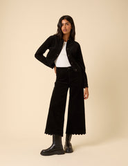 Black Cord Scallop Trim Jacket