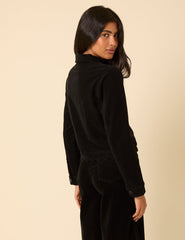 Black Cord Scallop Trim Jacket