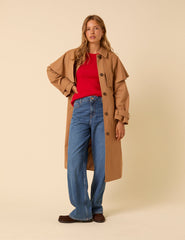 Camel Cape Trench Coat