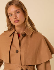 Camel Cape Trench Coat