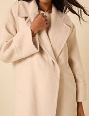 Cream Relaxed Brushed Coat