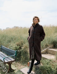 Brown Long Borg Duffle Coat