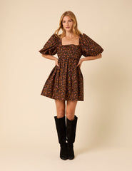 Petite Black Floral Embroidered Nova Mini Dress