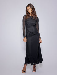 Petite Black Tammy Midi Dress