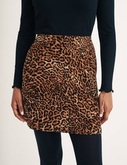 Leopard Print Cord Mini Skirt