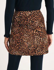 Leopard Print Cord Mini Skirt