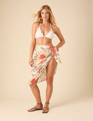 White Broderie Anglaise Triangle Frill Bikini Top