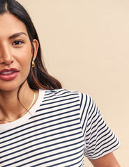 Striped Easy Fit Crew Neck T-shirt