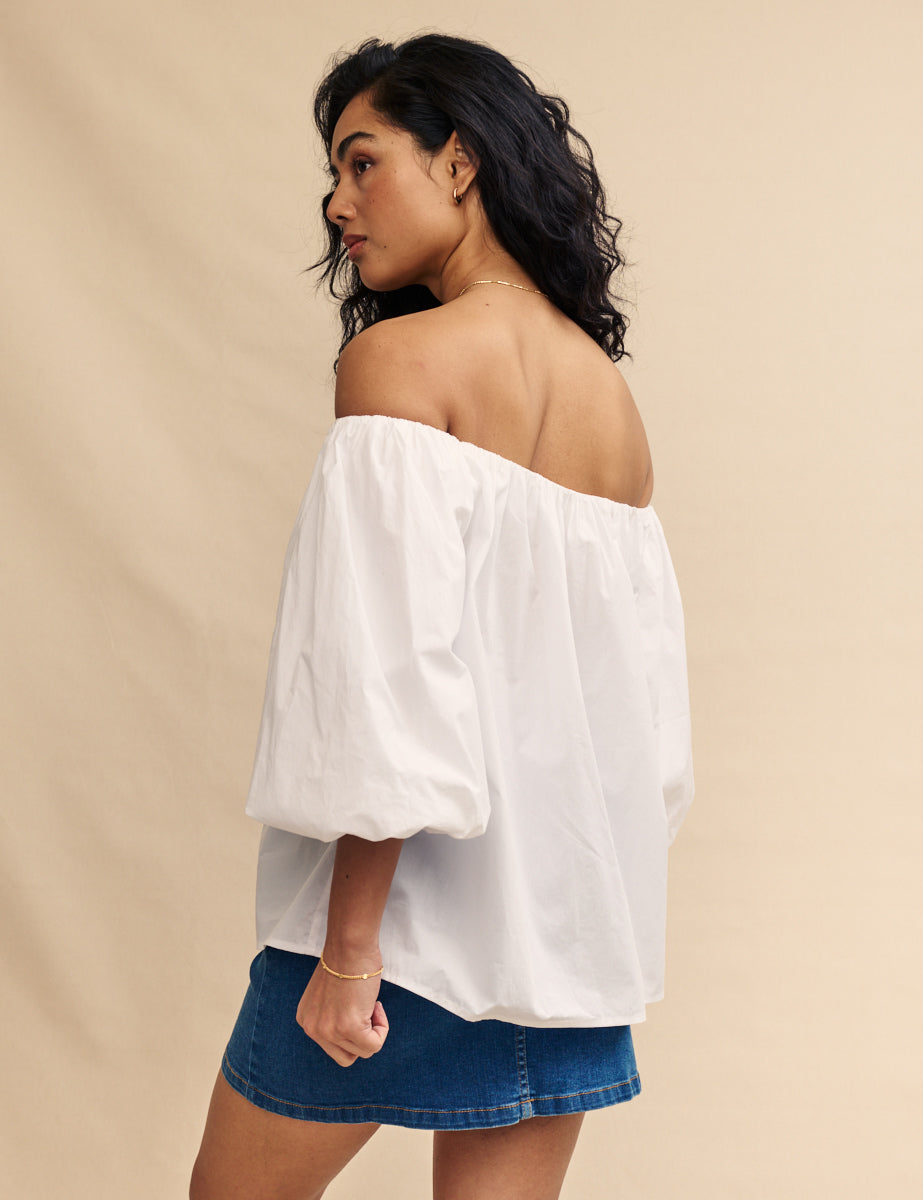 White Bardot Irena Top