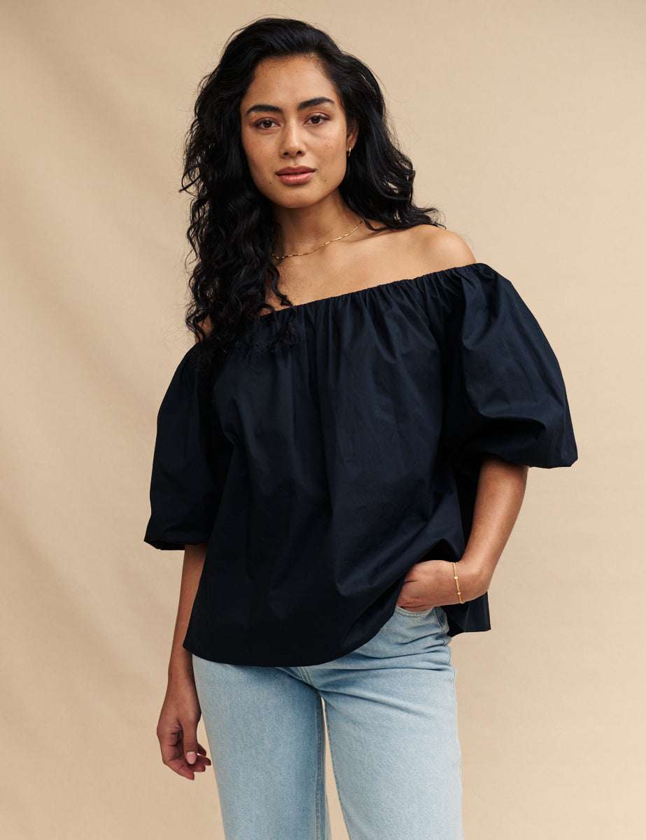 Black Bardot Irena Top