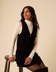 Cream Funnel Neck Long Sleeve Top