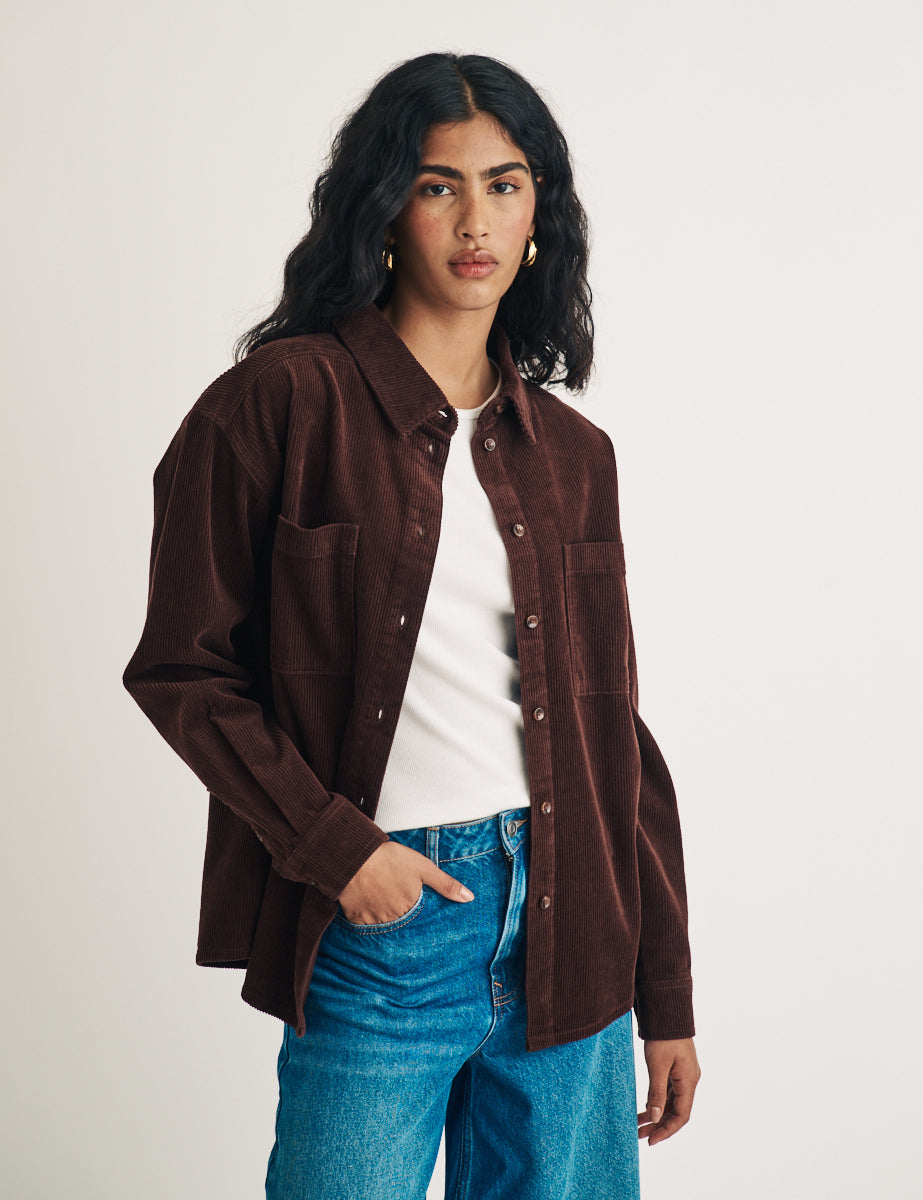 Brown Cord Overshirt