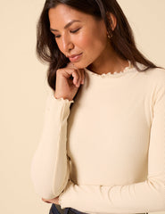 Cream Funnel Neck Lizzie Top