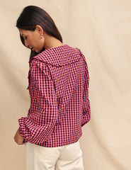 Pink Gingham Birdie Blouse