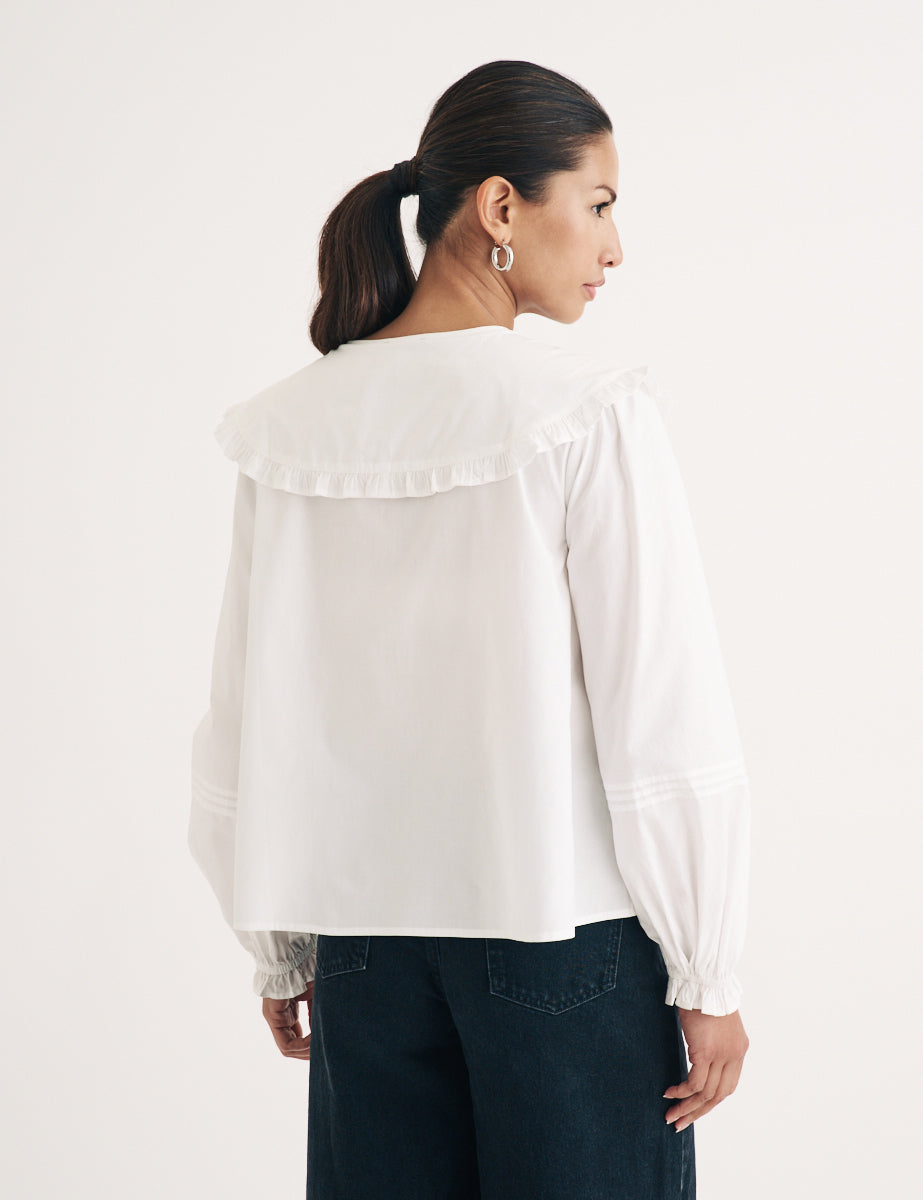 White Peter Pan Collar Blouse