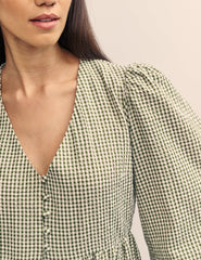 Green Gingham Ria Blouse