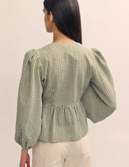 Green Gingham Ria Blouse